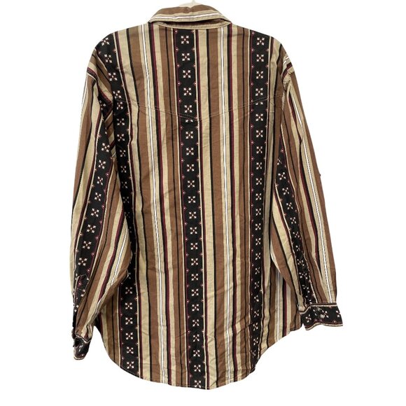 Frontier Series Western Shirt Size 2XL Vintage 90s Button Up Multi Stripe - Picture 2 of 6